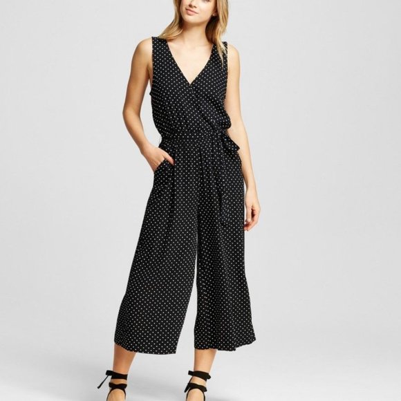 Who What Wear Pants - who what wear polka dot jumpsuit wide leg, pockets